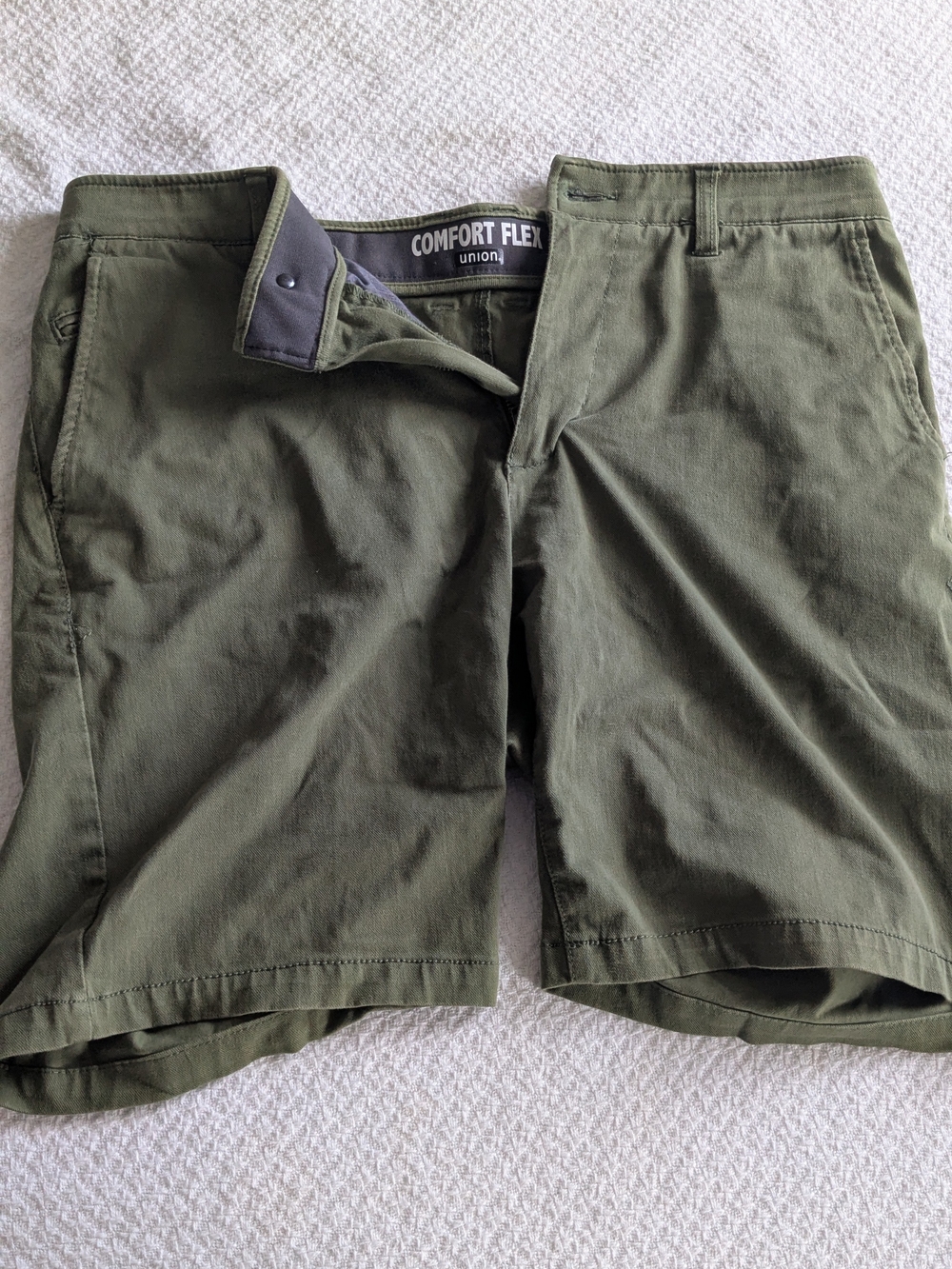 UNIONBAY Men’s Olive Green Comfort Flex Flat Front Shorts